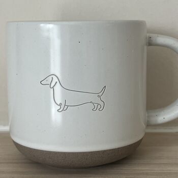 Dachshund Engraved White Ceramic Tea/ Coffee Mug, 2 of 5