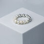 Sterling Silver And Pearl Bead Stretch Ring, thumbnail 1 of 4
