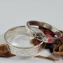 Beech Leaf Wedding Bands In Eco Silver, thumbnail 2 of 4