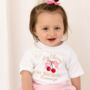 My Cherry First Birthday Personalised Embroidered T Shirt, thumbnail 1 of 7