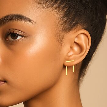 Triple Line Gold Ear Jackets, 2 of 7