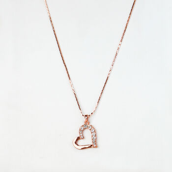 Rose Gold Heart Pendant Necklace, 2 of 3