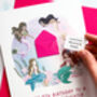 Personalised Mini Envelope Mermaid Birthday Card, thumbnail 3 of 8