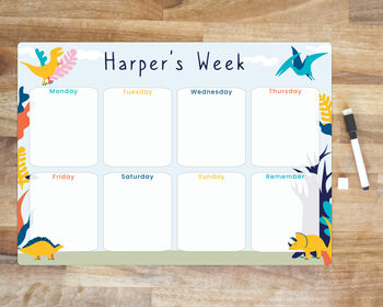 Children's Dinosaur Weekly Planner Whiteboard, 4 of 6