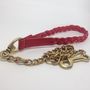 Personalised Plaited Leather And Chain Dog Lead, thumbnail 2 of 11