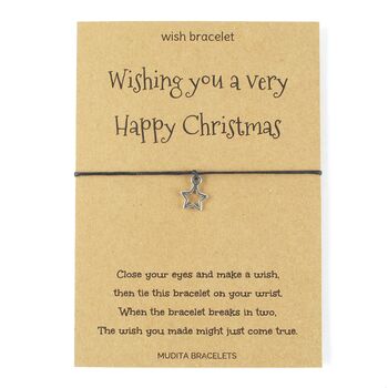 A Very Happy Christmas Star Charm Wish Bracelet, 3 of 5