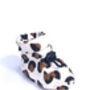 Beige Leopard Print Organic Cotton Drawstring Baby Boot, thumbnail 9 of 9