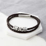 Personalised Silver Bead Leather Wrap Bracelet, thumbnail 4 of 7