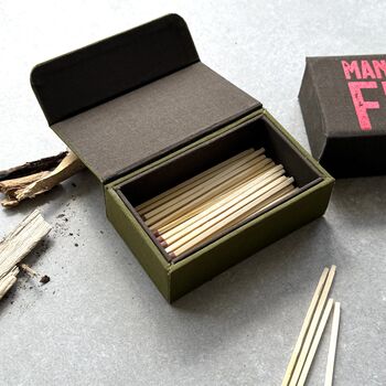 Refillable Matches Box Magnetic Close Father's Day Gift, 4 of 5
