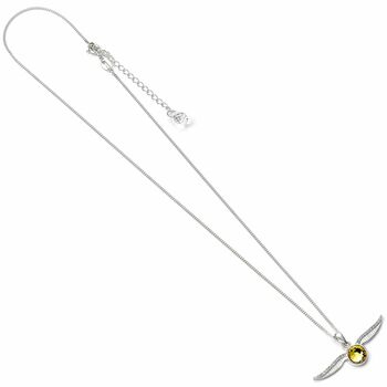 Harry Potter Sterling Silver Golden Snitch Necklace With Crystals, 6 of 7