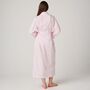 Women's 'Shell Pink' Cotton Satin Stripe Robe, thumbnail 4 of 5