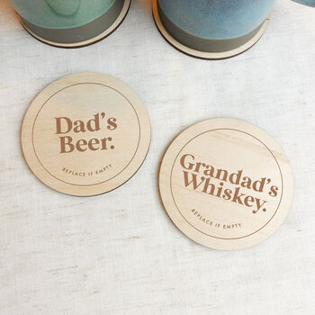 Personalised 'Grandad's Whiskey' Coaster, 2 of 3