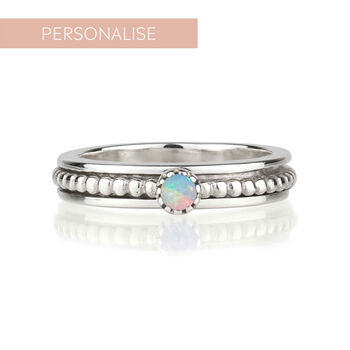 Personalised Birthstone Lalita Sterling Silver Spinning Ring, 2 of 12