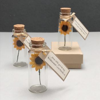 Tiny Sunflower In A Bottle With Personalised Message, 4 of 12