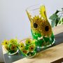 Sunflower Hand Painted Glass Vase, thumbnail 4 of 8