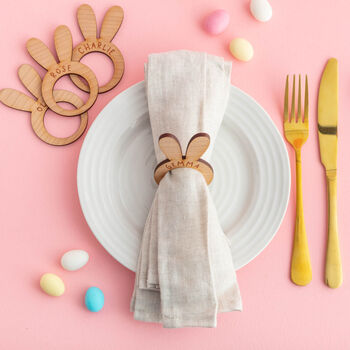 Personalised Easter Bunny Napkin Ring, 2 of 5