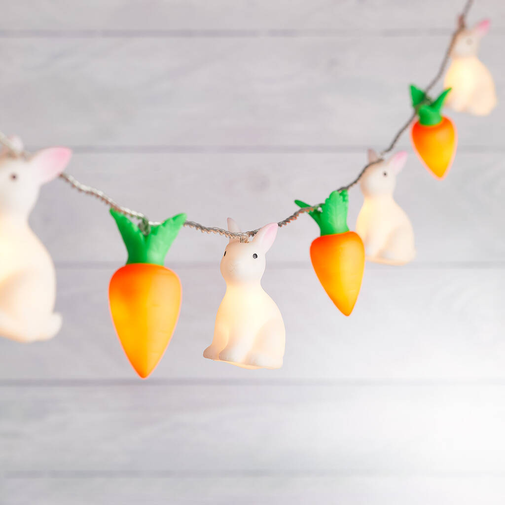 Bunny And Carrot Easter Fairy Lights By Lights4fun