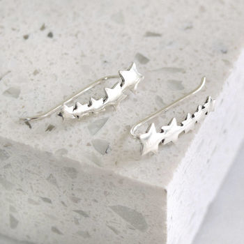 Sterling Silver Five Star Ear Climbers, 2 of 4