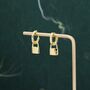 Sterling Silver Padlock Hoop Earrings, thumbnail 2 of 11