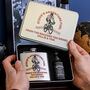 Personalised Bike Whiskey And Hip Flask Gift For Dad, thumbnail 1 of 4