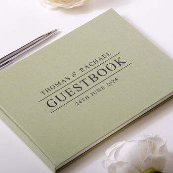 Personalised Wedding Guest Book Linen, 6 of 8