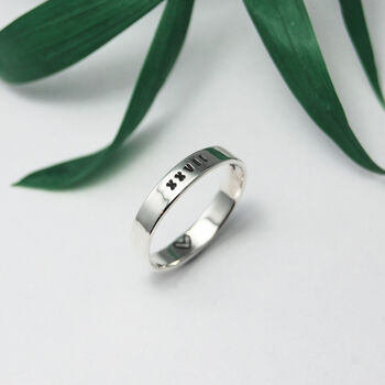 Women's Silver Engraved Personalised Ring, 11 of 12
