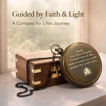 Personalised Bronze Sundial Compass Gift With Chain, 9 of 12