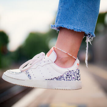 White Colourful Beaded Anklet, 2 of 7