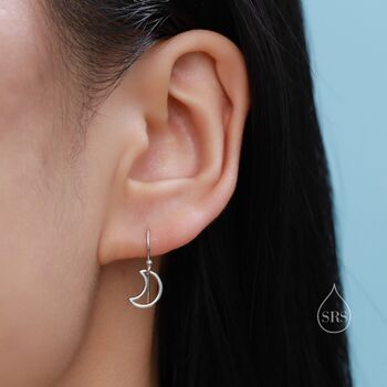 Sterling Silver Asymmetric Star And Moon Drop Earrings, 5 of 11