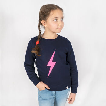 Neon Bolt Organic Sweatshirt Gift For Girls / Boys, 3 of 10