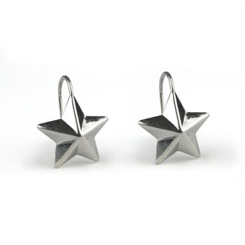Sterling Silver Lucky Star Earrings, 3 of 4