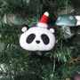 Panda With Christmas Hat Tree Decoration, thumbnail 2 of 2