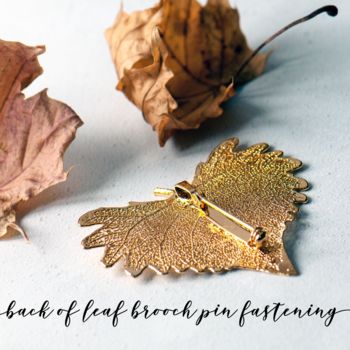 Natural Birch Leaf Brooch In Gold Or Silver, 4 of 12
