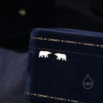Polar Bear Stud Earrings In Sterling Silver, 2 of 12