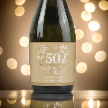 Personalised 50th Golden Wedding Anniversary Prosecco, 3 of 5