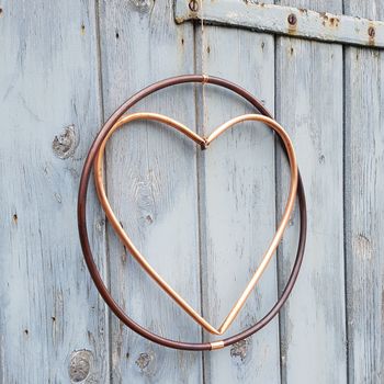 Hanging Copper Heart Within A Circle, 2 of 2
