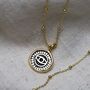 Gold Plated Sterling Silver Evil Eye Round Necklace, thumbnail 5 of 12