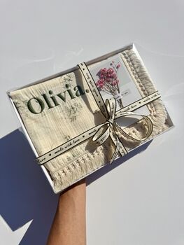 Personalised Baby Blanket 120x100cm 100% Cotton Muslin Newborn, 9 of 12