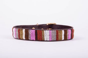 Leather Beaded Dog Collar, 9 of 12