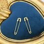Safety Pin Pull Through Drop Earrings In Sterling Silver, thumbnail 6 of 12
