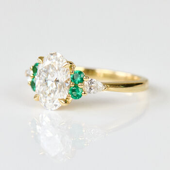 One Of A Kind Lab Grown Oval Diamond Engagement Ring, 2 of 4