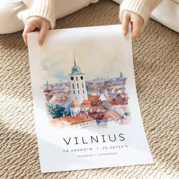 Lithuania Travel Poster Of Vilnius, 3 of 7