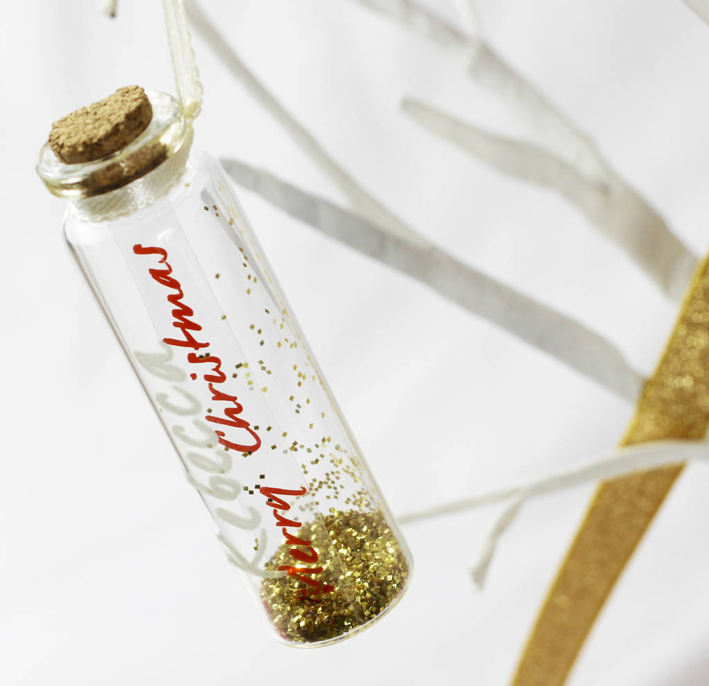 Personalised Glass Etched Christmas Message Tube By BEEcycle