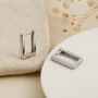 Sterling Silver Rectangle Hinged Hoop Earrings, thumbnail 6 of 7