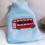 London Bus Personalised Hot Water Bottle Cover, thumbnail 3 of 7