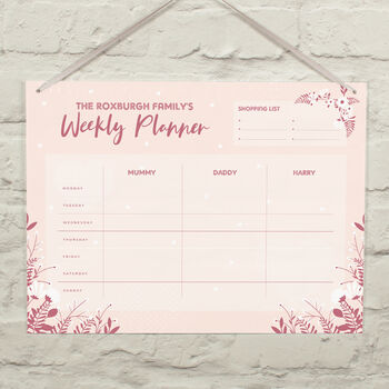 Personalised Floral A3 Wipe Clean Weekly Planner, 2 of 2