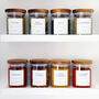 Set Of Acacia Spice Jars With Custom Labels, thumbnail 1 of 10
