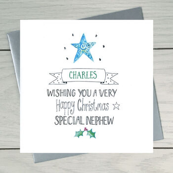 Star Personalised Christmas Card, 2 of 3