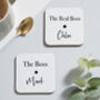 Personalised Boss And Real Boss Coasters, thumbnail 1 of 2