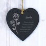 Personalised Rose Slate Heart Hanging Decoration, thumbnail 3 of 5